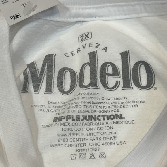 Modelo Especial Beer Graphic T-Shirt Men’s 2XL White 100% Cotton NWT Tee - Picture 6 of 12
